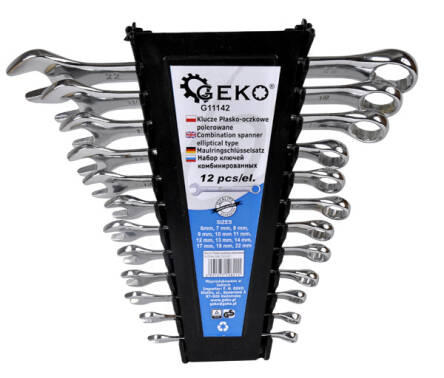 Zestaw kluczy płasko oczkowych 12szt 6-22mm firmy Geko