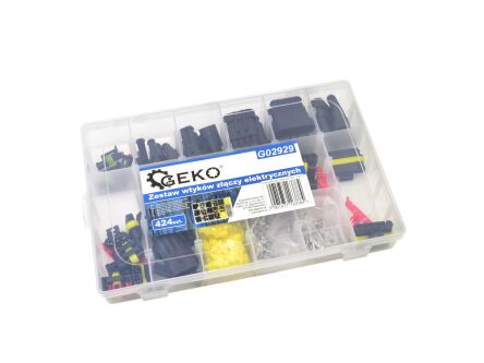 Zestaw wtyków złączy elektrycznych 424 el. Geko firmy GEKO G02929
