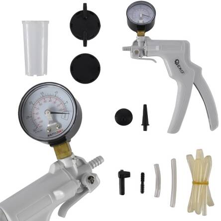 Ręczna pompka podciśnieniowa próżniowa do odpowietrzania hamulców pompa podciśnienia zestaw 23szt firmy GEKO