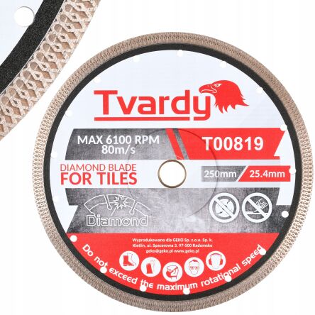 Tarcza diamentowa do cięcia gresu kwarcu marmuru 250mm firmy TVARDY T00819